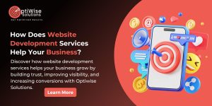 Professional website development services process showing business growth, digital strategy, and online success.